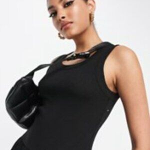 InWear Chic Black Sleeveless jersey bodice Cami Maxi Dress – Size X-Large